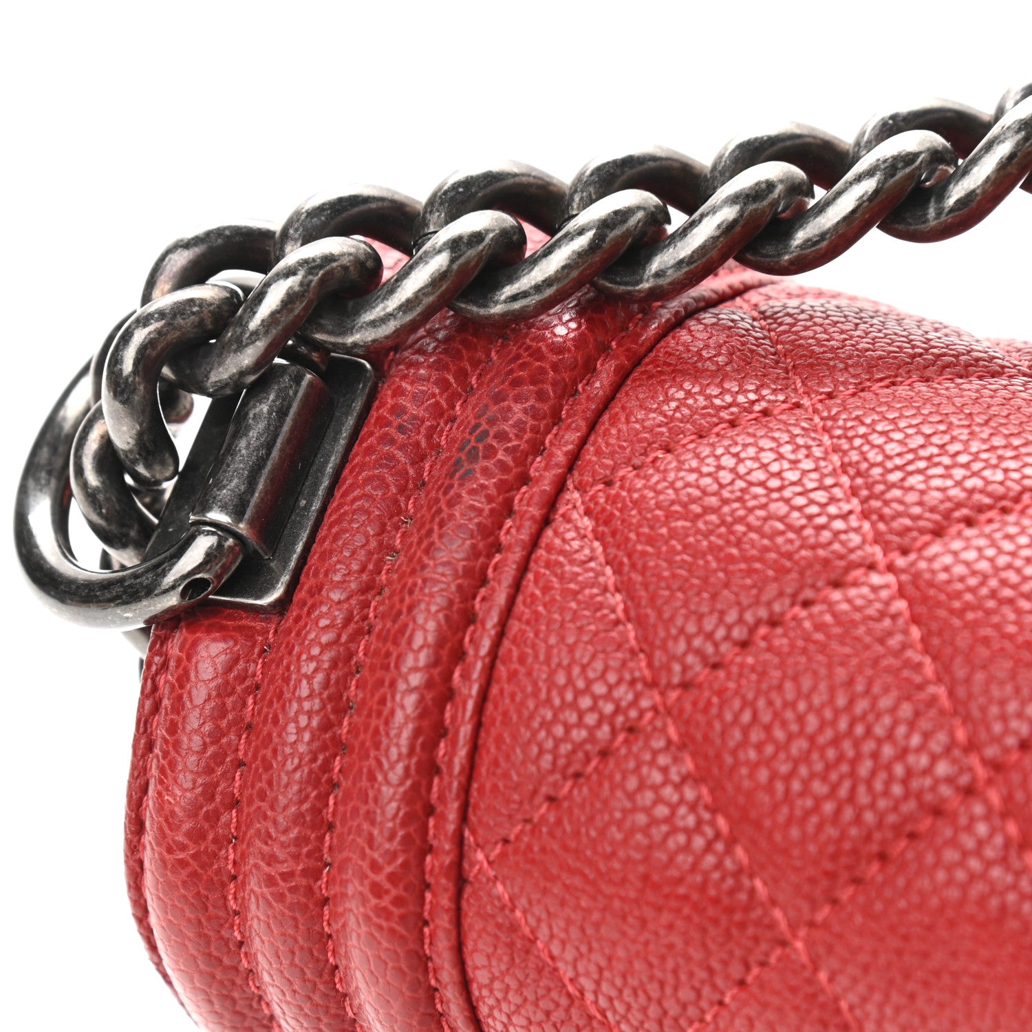 Chanel Caviar Quilted Medium Boy Flap Dark Red 14 of 17
