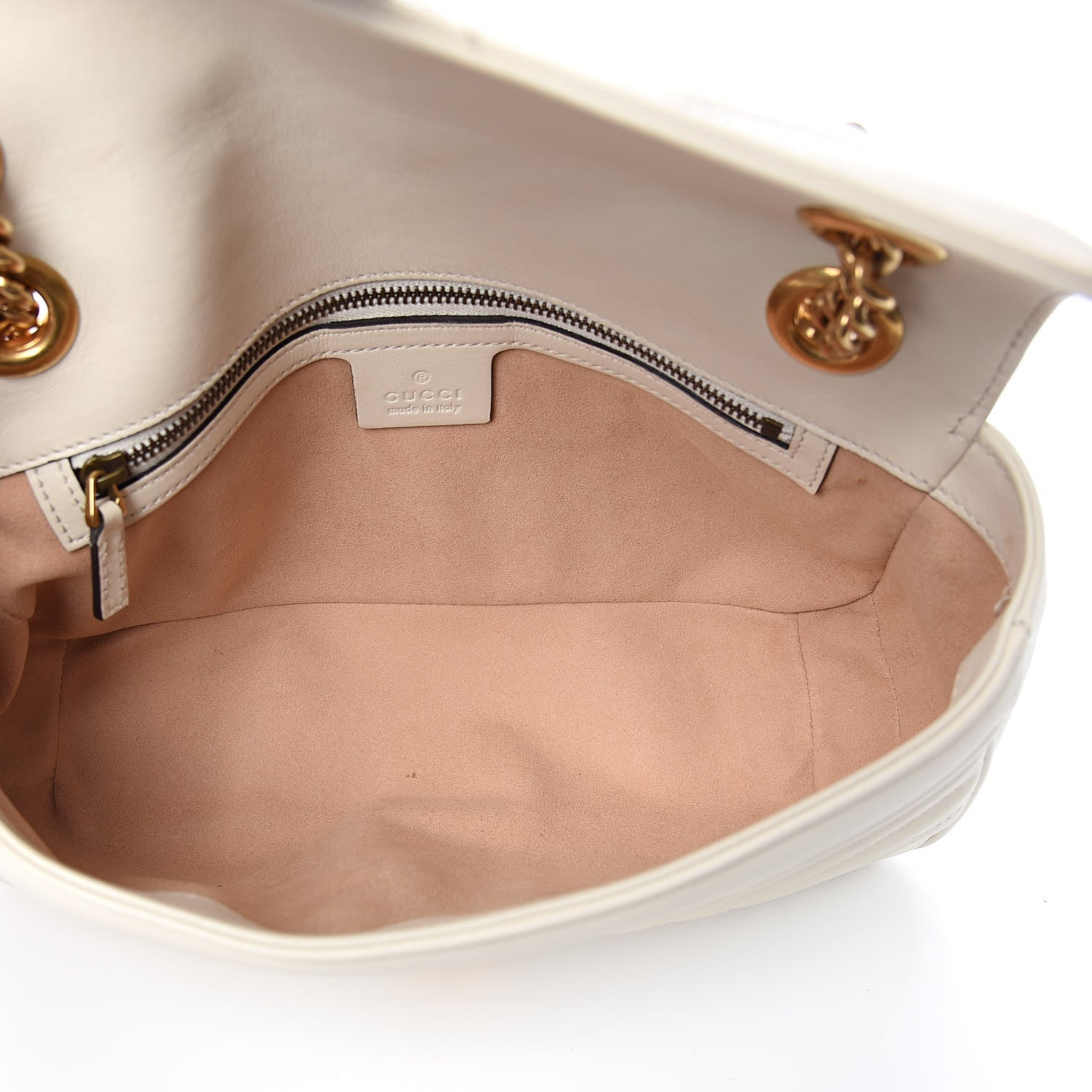 Gucci Calfskin Matelasse Small GG Marmont Shoulder Bag White 5 of 13