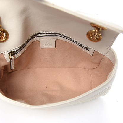 Gucci Calfskin Matelasse Small GG Marmont Shoulder Bag White 5 of 13