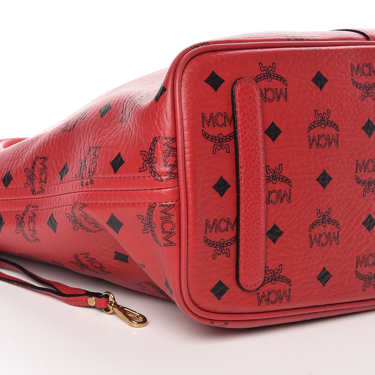 MCM Visetos Medium Liz Reversible Shopper Tote Ruby Red 11 of 14