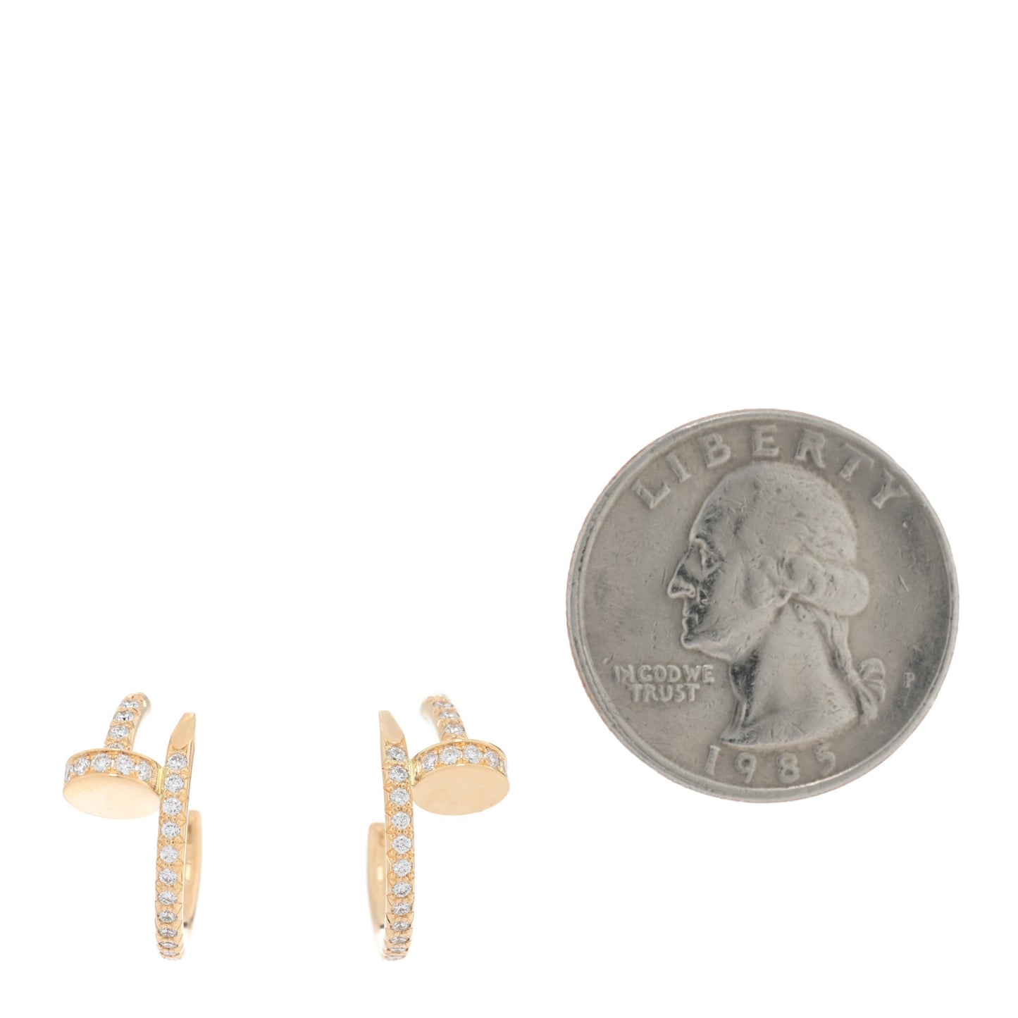 18K Yellow Gold Diamond Juste Un Clou Pave Hoop Earrings