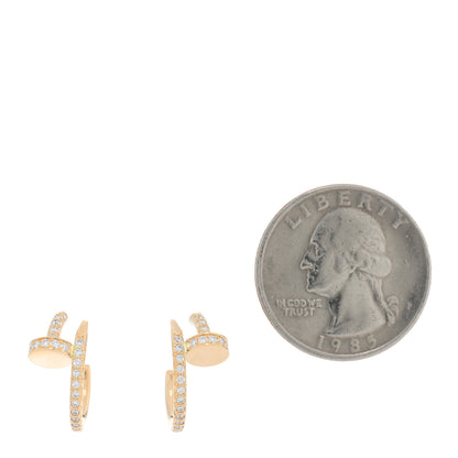 Cartier 18K Yellow Gold Diamond Juste Un Clou Pave Hoop Earrings 2 of 5
