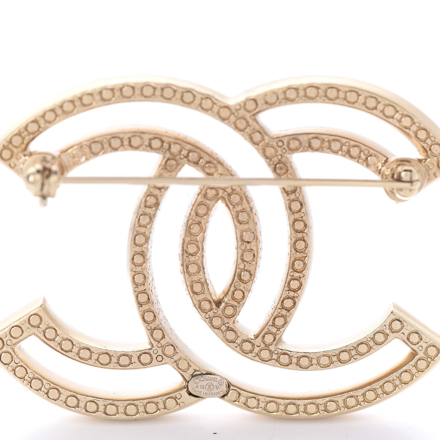 Crystal CC Brooch Light Gold