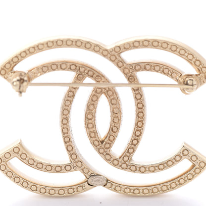 Chanel Crystal CC Brooch Light Gold 4 of 5