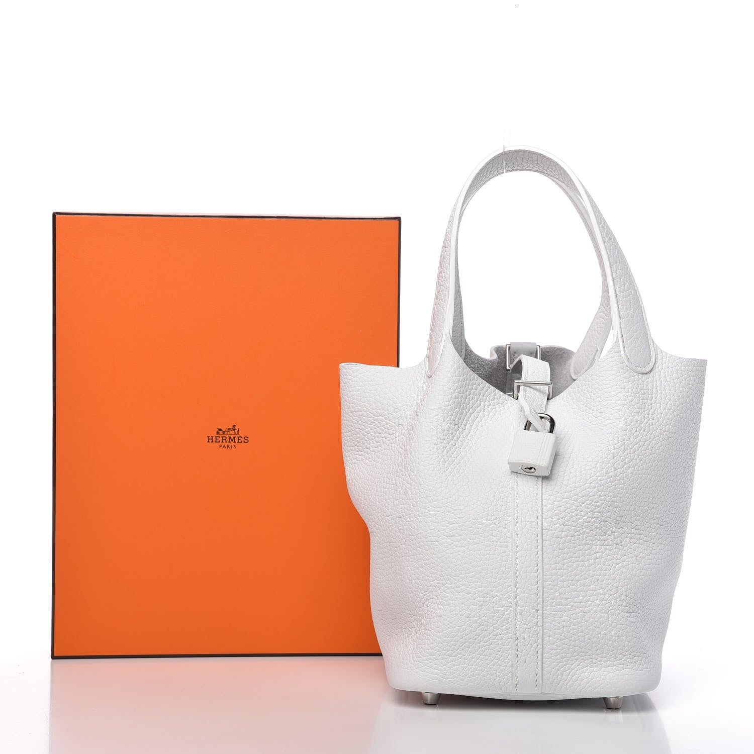 Hermes Taurillon Clemence Picotin Lock 18 PM White 10 of 10