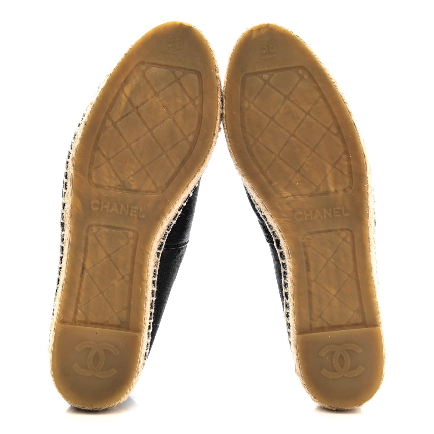Chanel Lambskin CC Espadrilles 38 Black 5 of 12