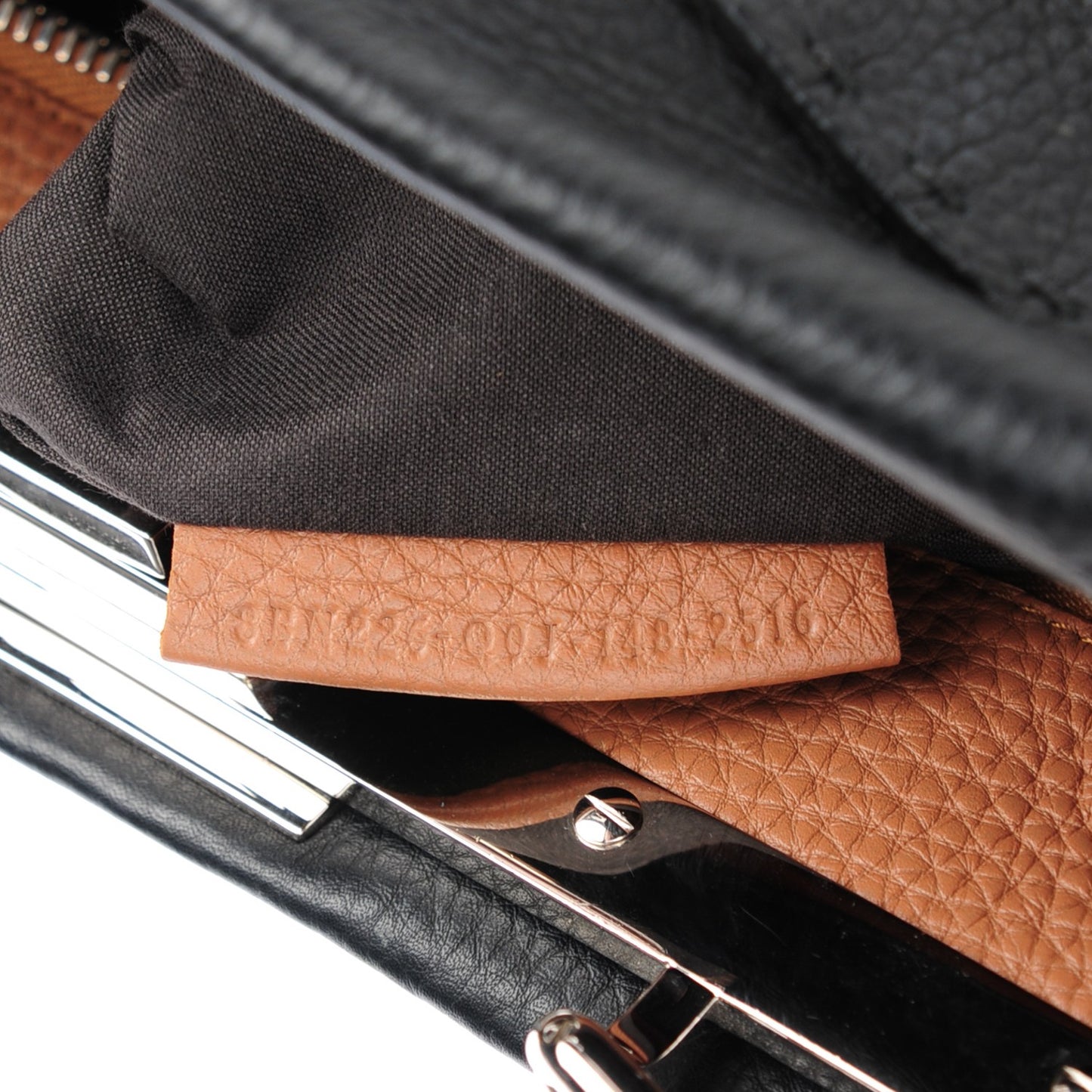 Cuoio Romano Selleria Bi-Color Medium Peekaboo Iconic Satchel Black Mou