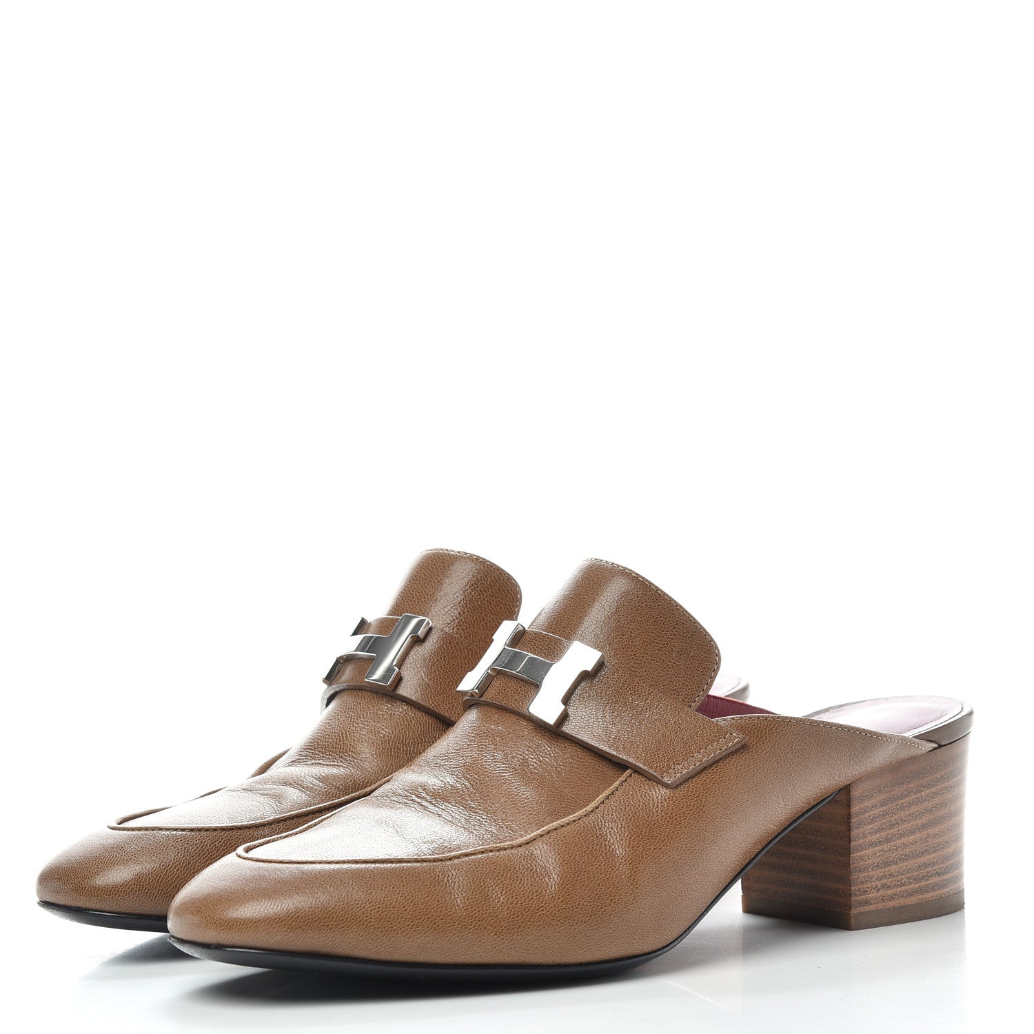 Hermes Goatskin Paradis Mules 38 Taupe 3 of 10