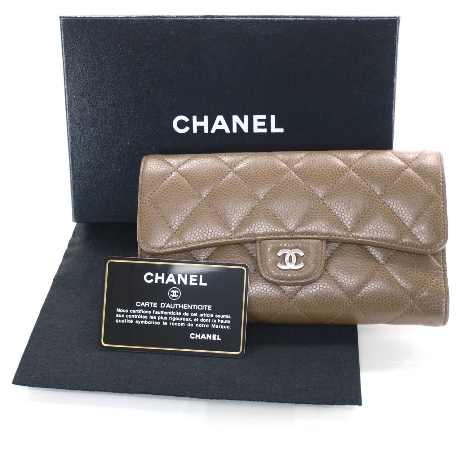 Chanel Caviar Quilted Large Flap Wallet Brown 13 of 13