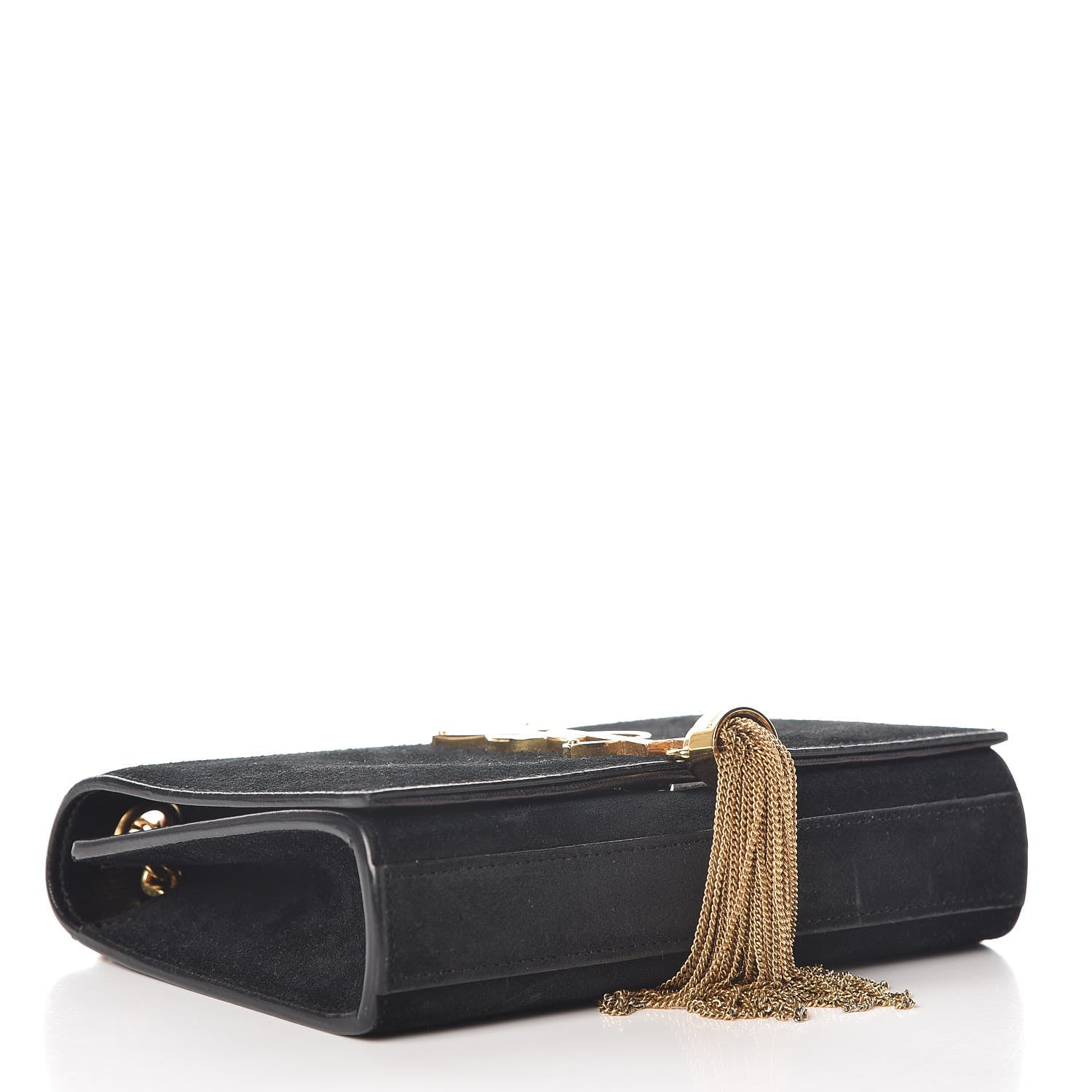 Saint Laurent Suede Small Classic Monogram Kate Tassel Satchel Black 4 of 9
