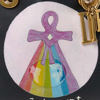 Christian Dior Calfskin Hand Painted Tarot Card Judgement Medium Lady Dior Black 8 of 10