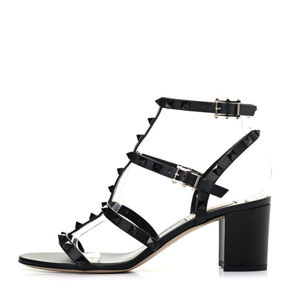 Valentino Garavani Calfskin Rockstud 60mm City Sandals 39 Black 1 of 7