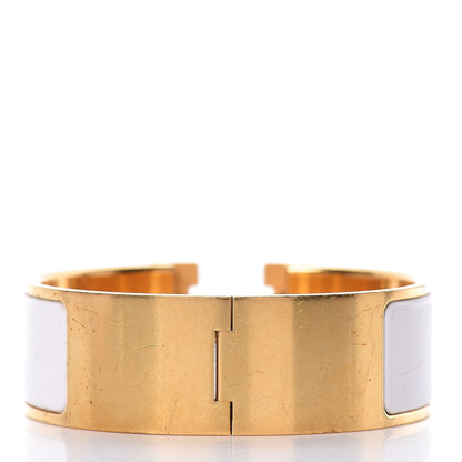 Hermes Enamel Wide Clic Clac H Bracelet PM White 3 of 6