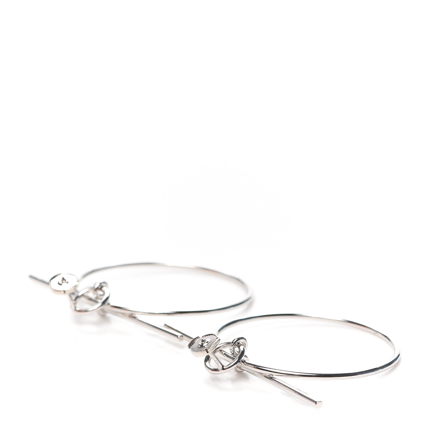 Hermes Sterling Silver MM Loop Earrings 3 of 5