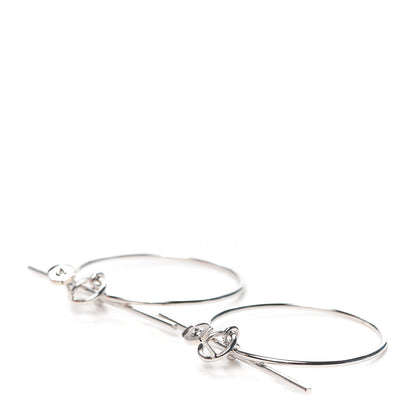 Hermes Sterling Silver MM Loop Earrings 3 of 5