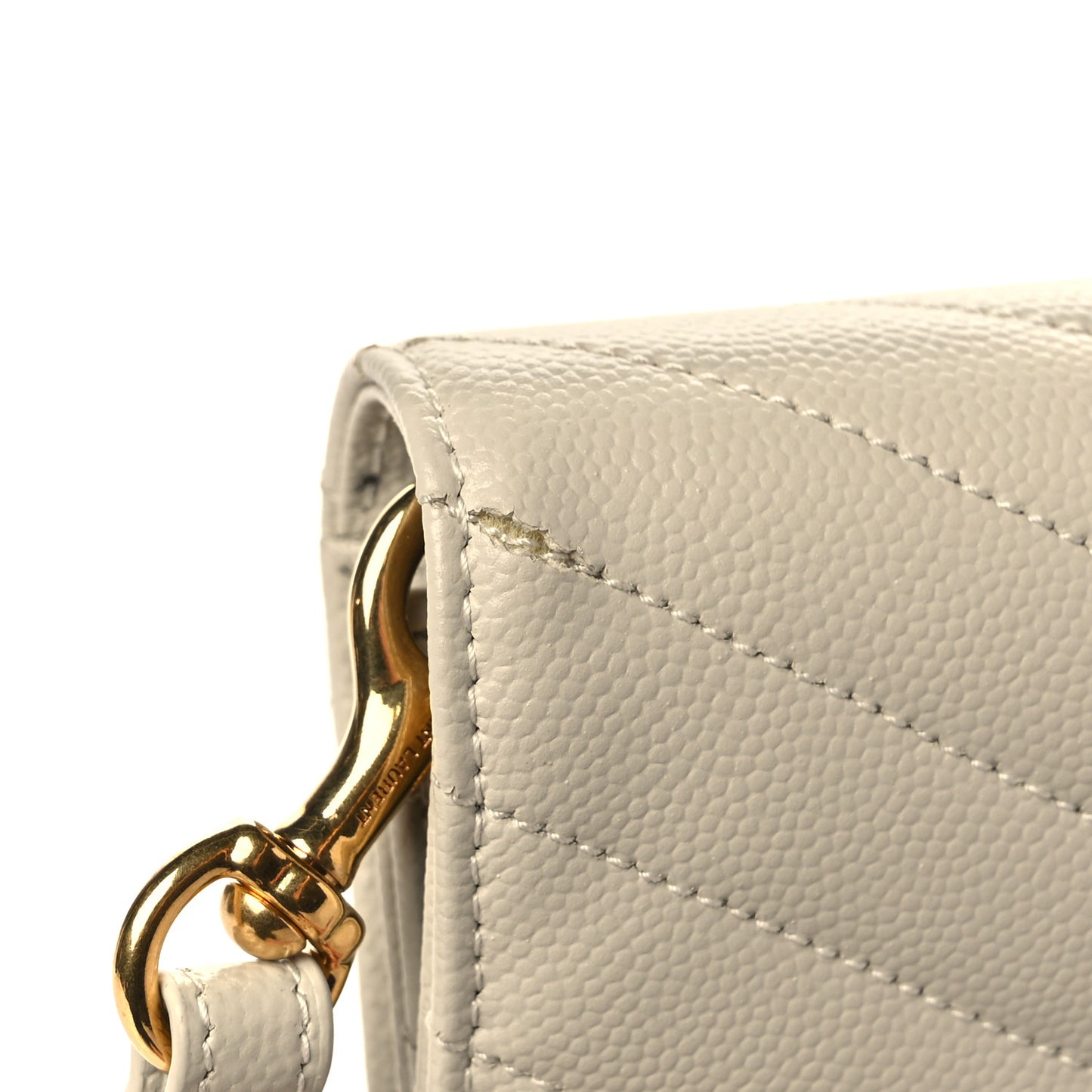 Grain De Poudre Matelasse Chevron Monogram Envelope Clutch Crema Soft