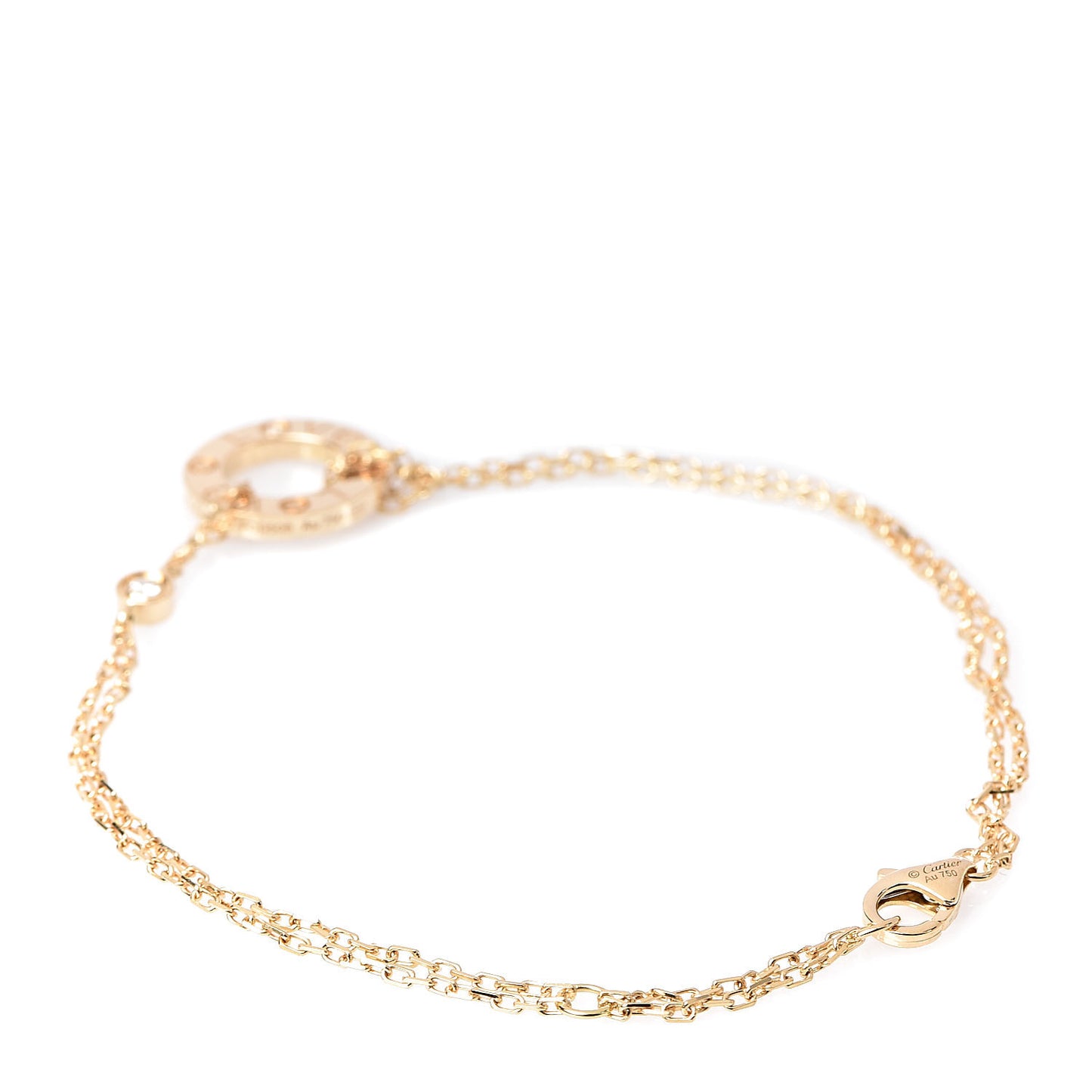 18K Yellow Gold Diamond LOVE Bracelet