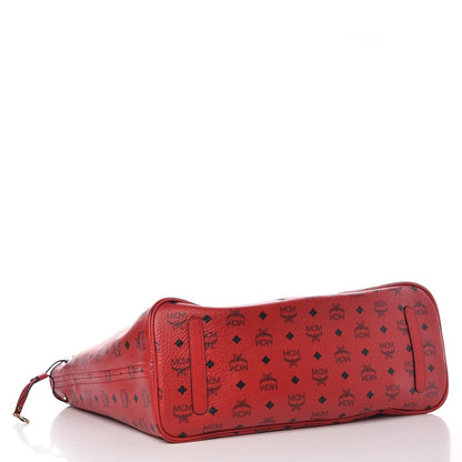 MCM Visetos Large Liz Reversible Shopper Tote Ruby Red 8 of 12