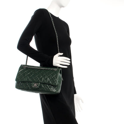 Chanel Iridescent Caviar Quilted Large Chic Flap Dark Green 2 of 7