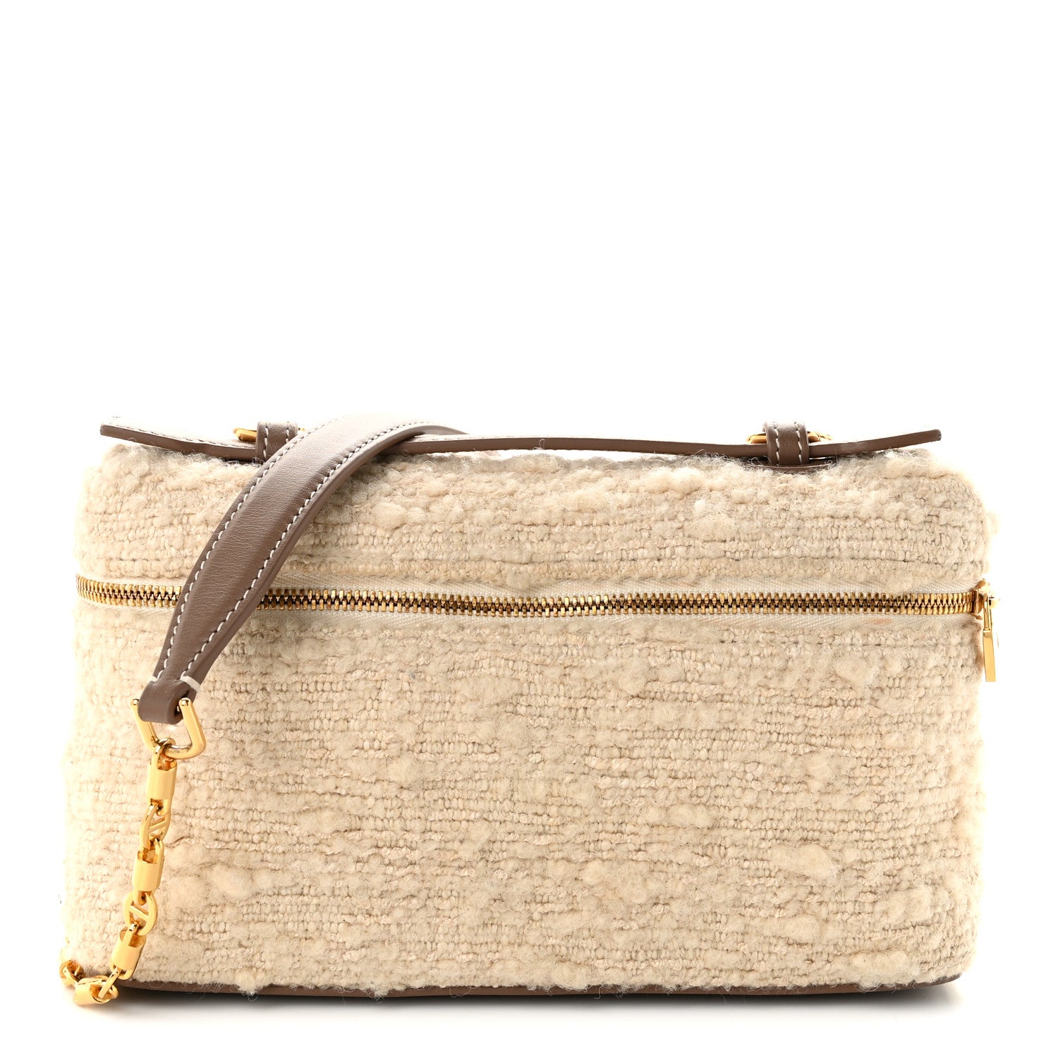 Loro Piana Boucle Wool L19 Extra Pocket Pouch White Fossil 1 of 9