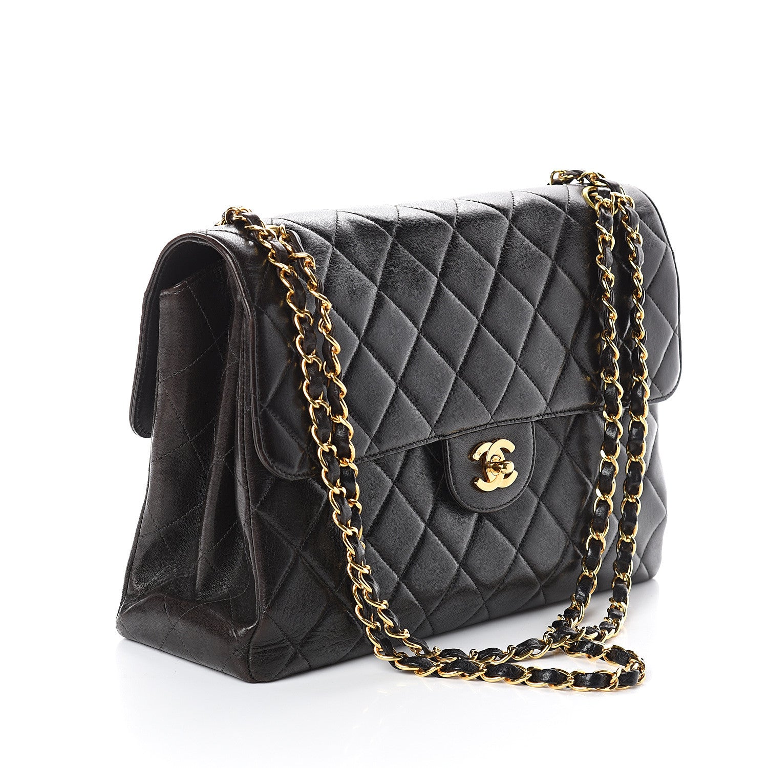 Chanel Lambskin Quilted Jumbo Double Sided Flap Black 2 of 10