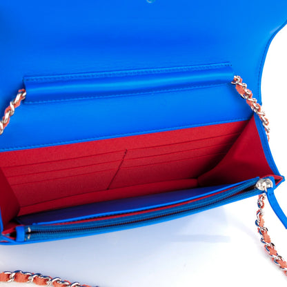 Chanel Vinyl Lipstick Wallet On Chain WOC Blue 5 of 9