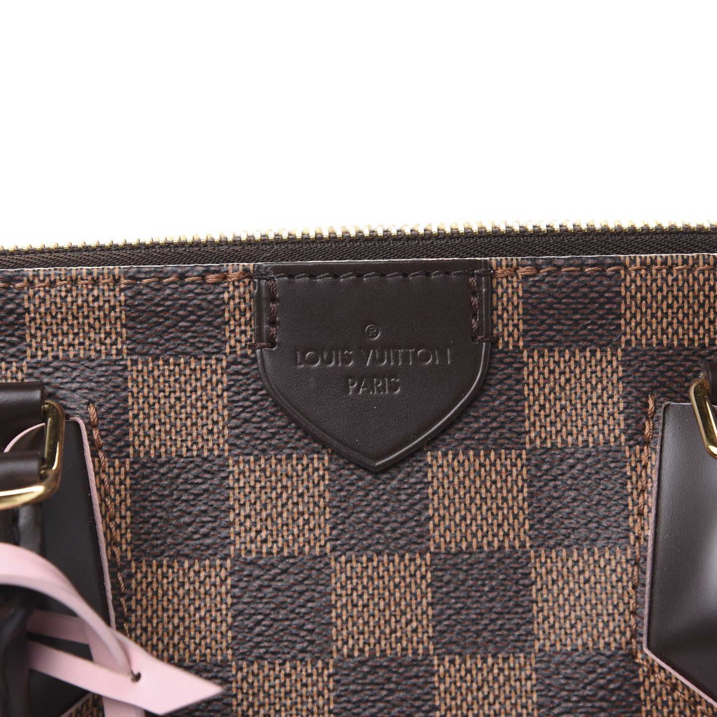 Damier Ebene Caissa Tote PM Rose Ballerine