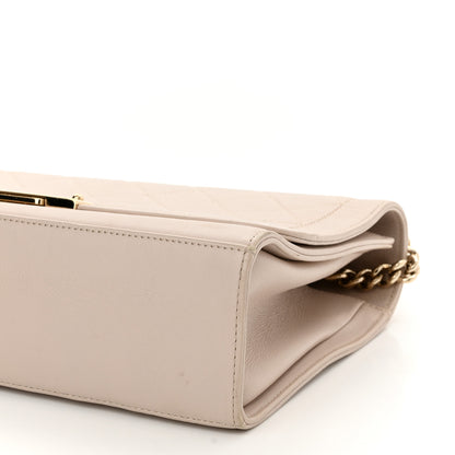 Chanel Grained Calfskin Quilted Large Label Click Flap Bag Light Beige 9 of 13