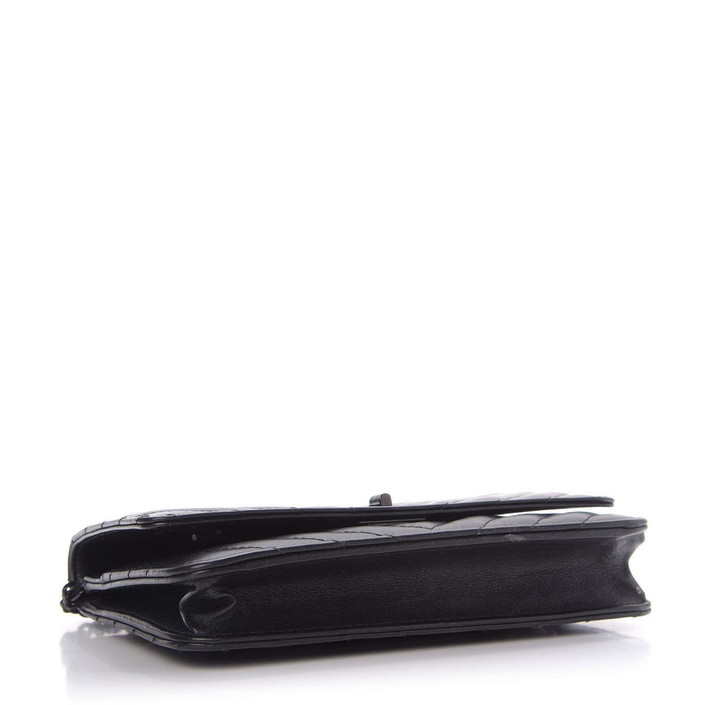 Aged Calfskin Chevron Quilted Reissue Wallet On Chain WOC So Black