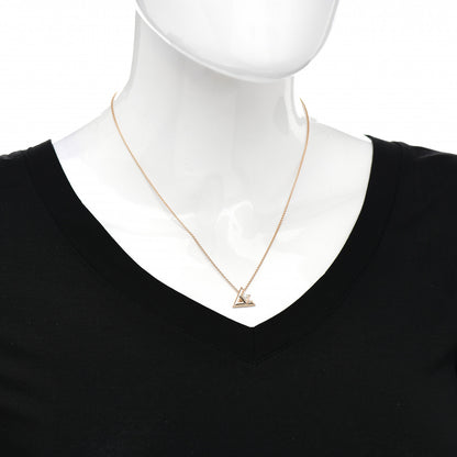 Louis Vuitton 18K Pink Gold Diamond Small LV Volt One Pendant Necklace 2 of 4