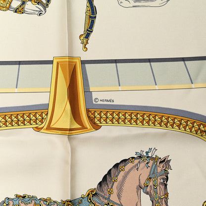 Hermes Silk Grand Apparat Scarf 90 Creme Gold Multicolor 4 of 5