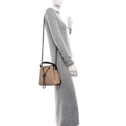 Chanel Caviar Quilted Small CC Bucket Bag Beige 2 of 9