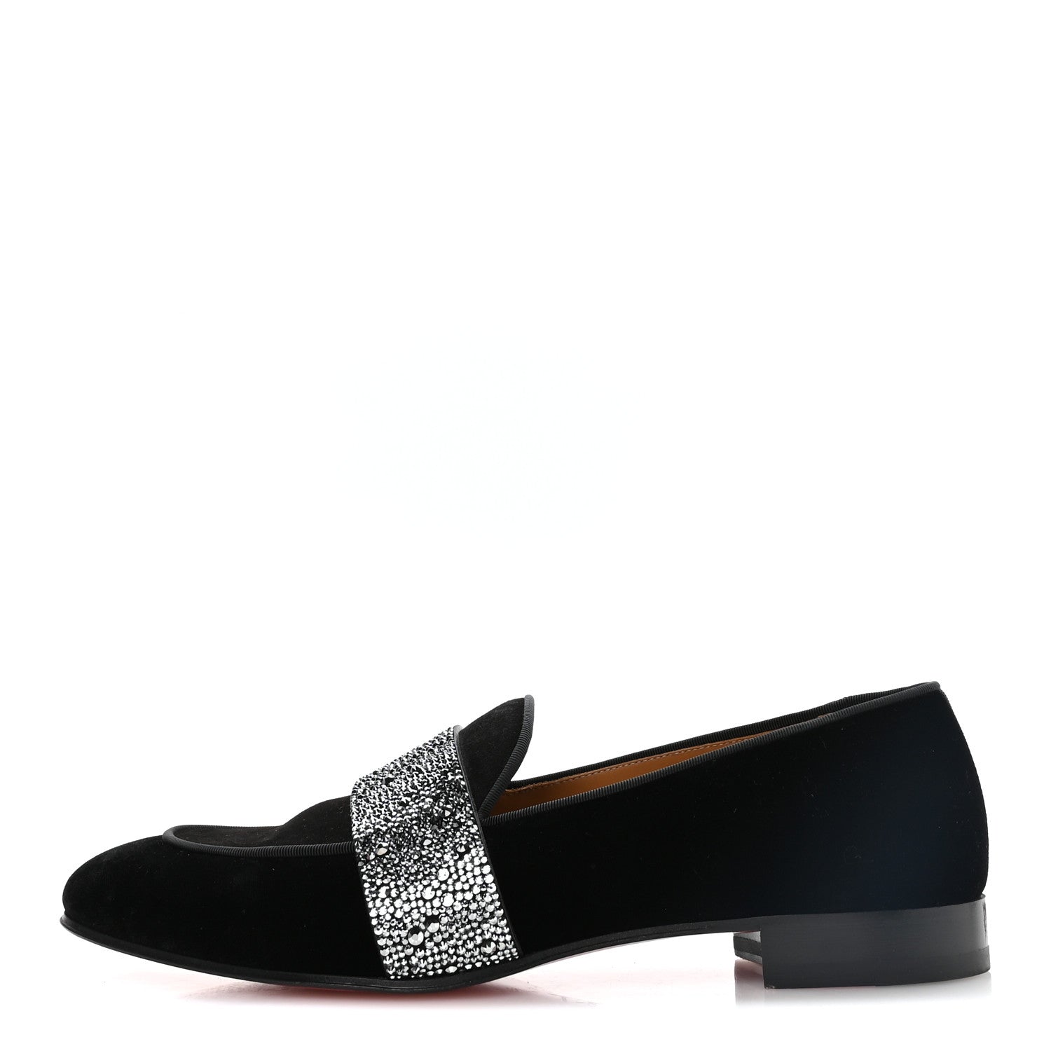 Christian Louboutin Velvet Strass Mens Nit Night Flat Loafers 43.5 Black 1 of 7