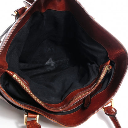 Burberry House Check Bridle Calfskin Medium Lynher Tote Dark Tan 5 of 10