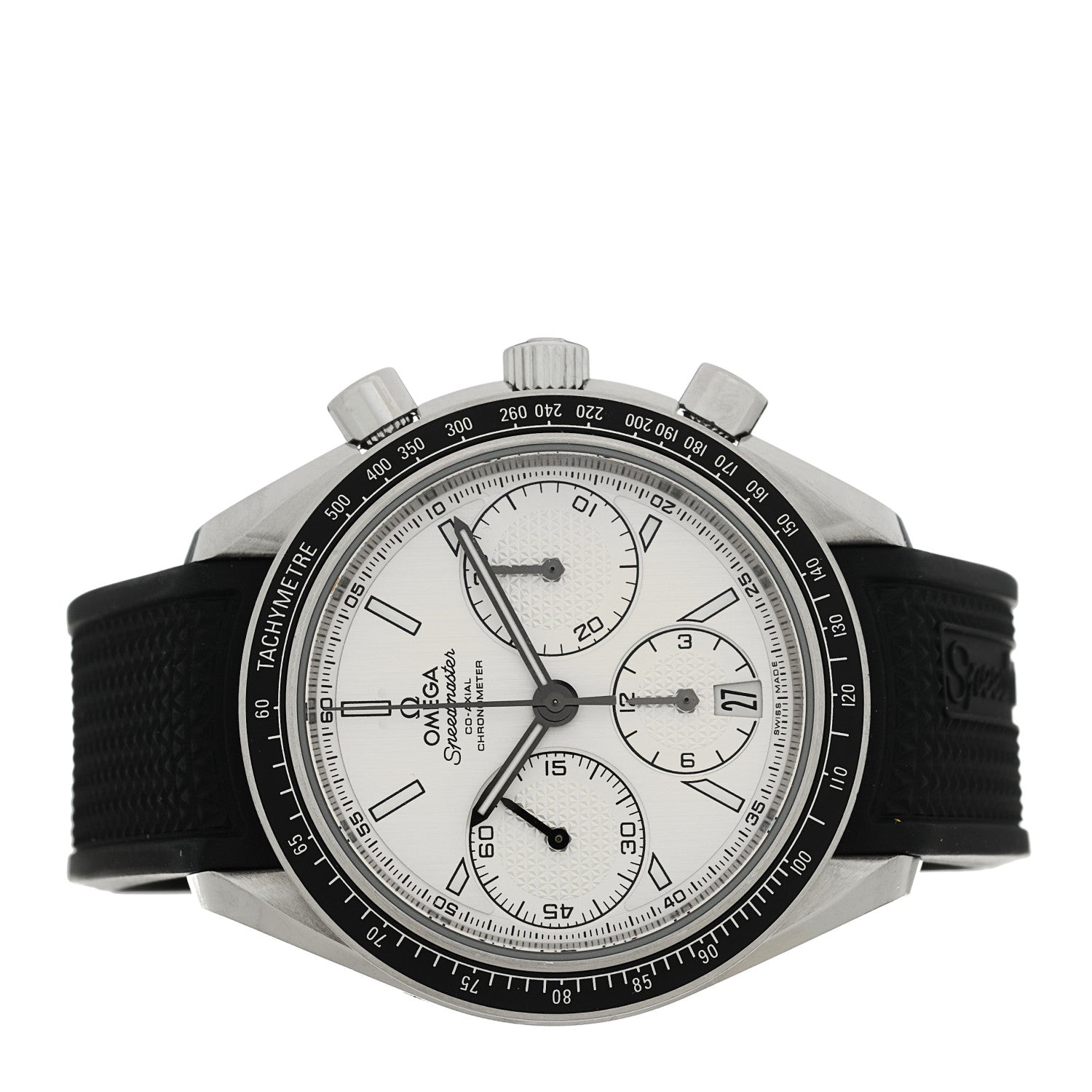 Omega Stainless Steel Rubber 40mm Speedmaster Racing Co-Axial Chronograph Automatic Watch White 326.30.40.50.02.001 2 of 4