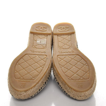 Chanel Lambskin CC Espadrilles 37 Black 7 of 8