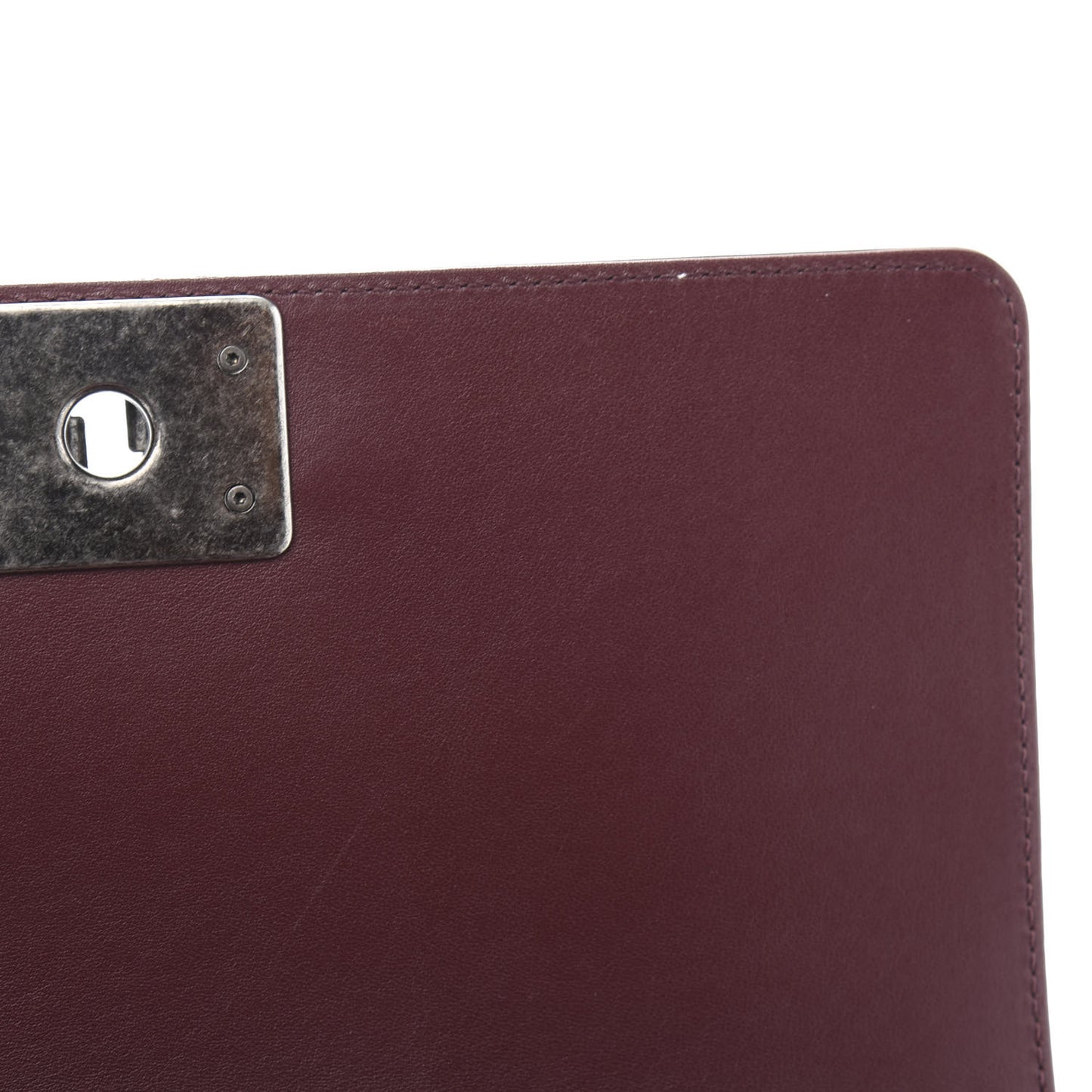 Calfskin Horizontal Quilted Medium Boy Flap Burgundy