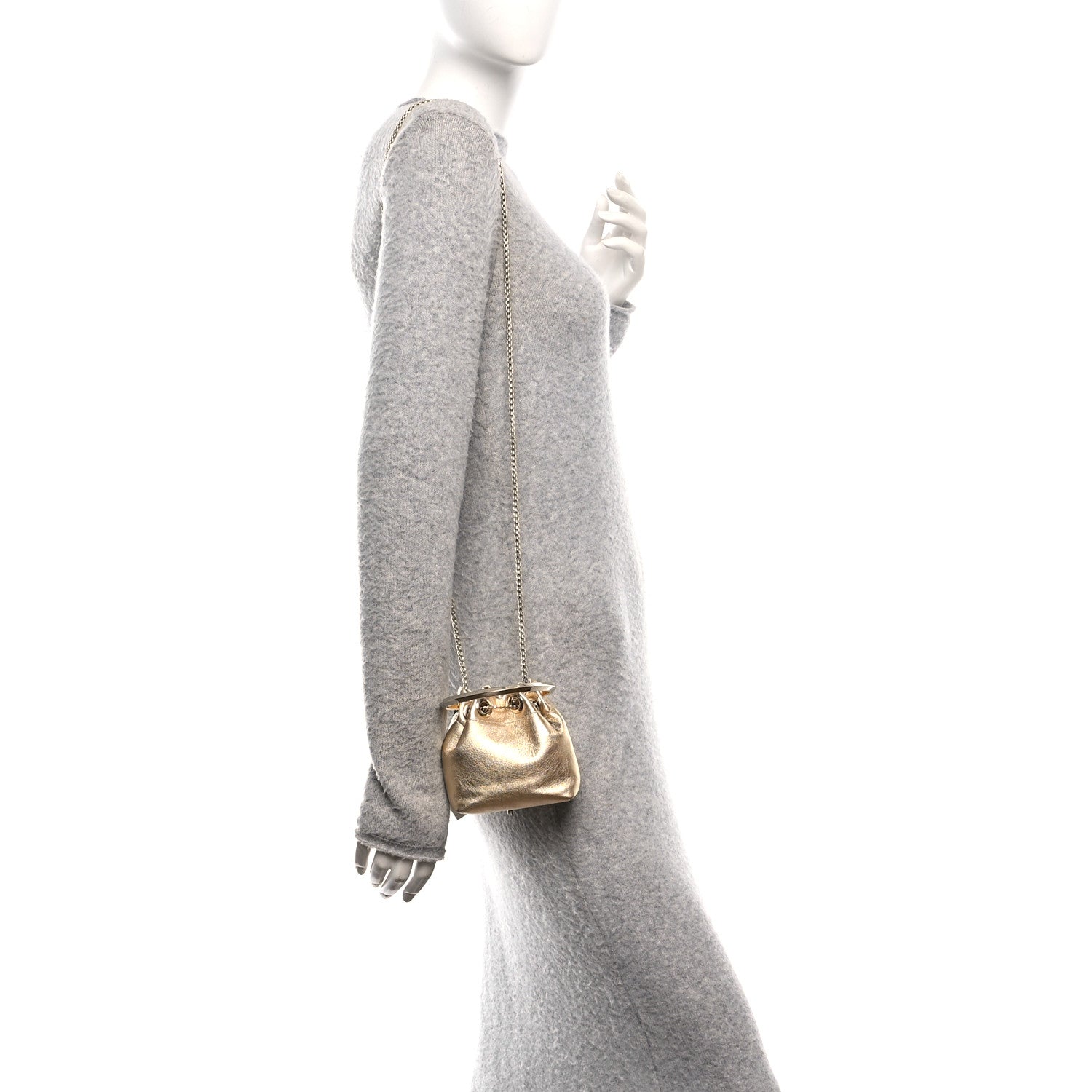 Jimmy Choo Metallic Lambskin Micro Bon Bon Bag Gold 2 of 10