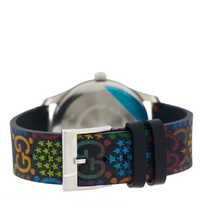 Gucci Stainless Steel Calfskin 38mm G-Timeless Psychedelic Quartz Watch 3 of 5