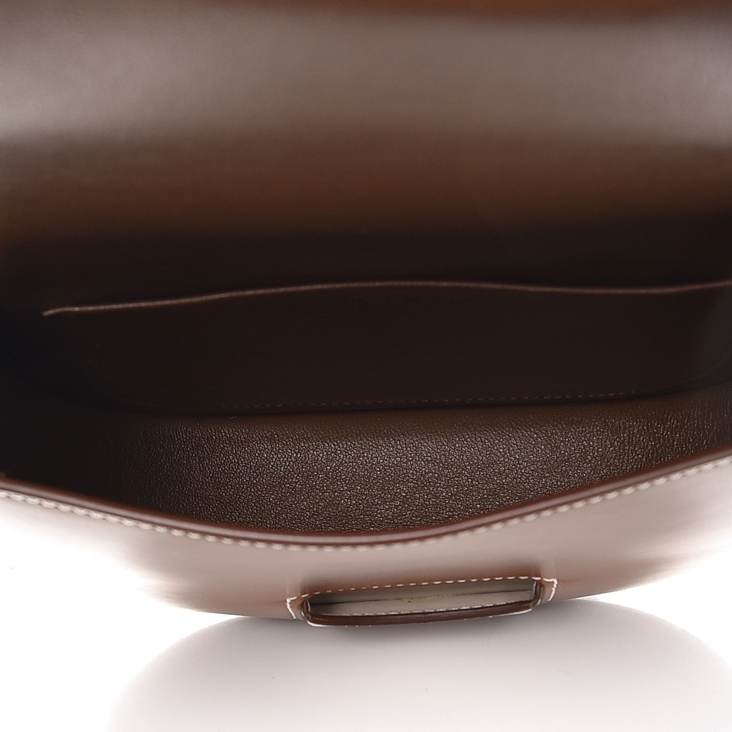 Celine Glazed Calfskin Small Bi-Color Trotteur Chestnut 5 of 6
