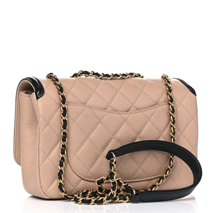 Chanel Caviar Quilted Small CC Filigree Flap Beige Black 2 of 7