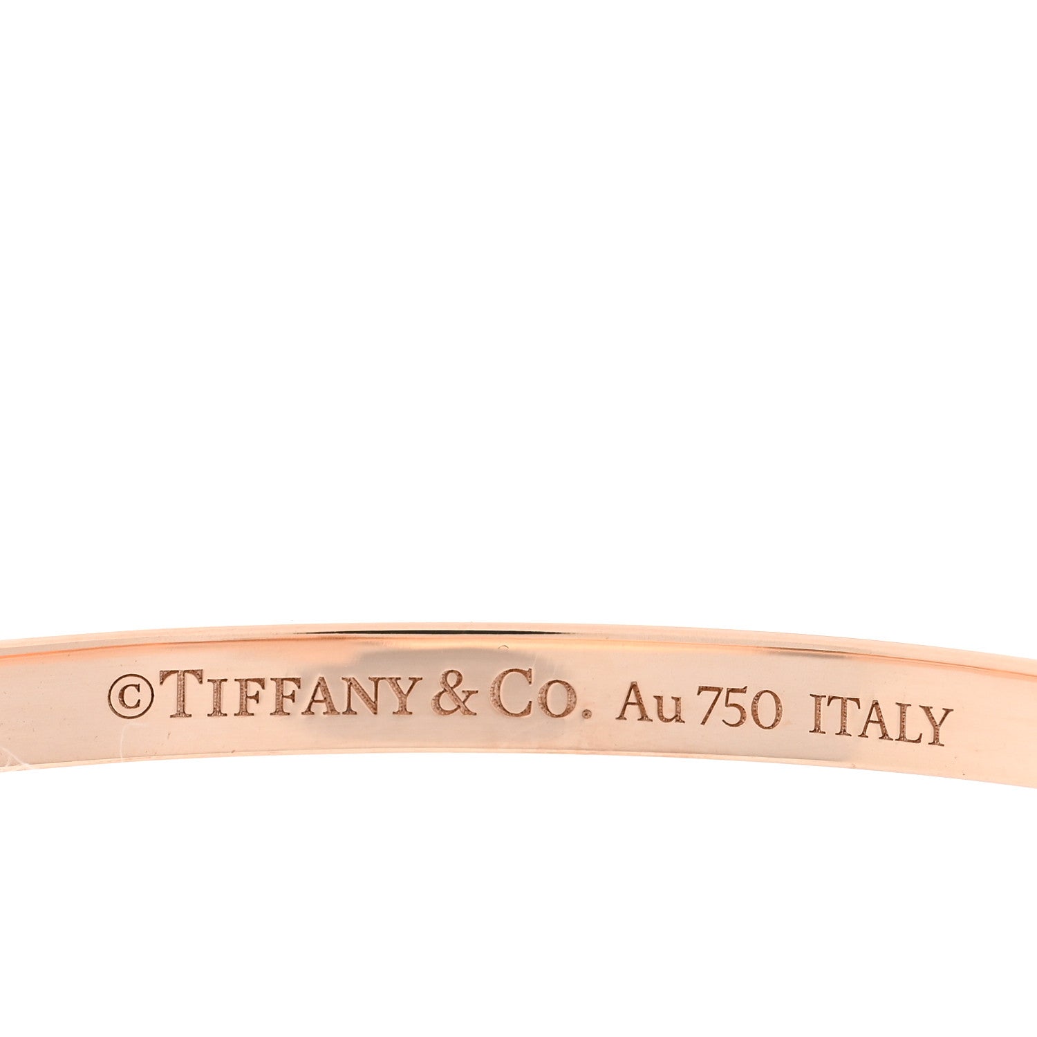Tiffany 18K Rose Gold Narrow T T1 Hinged Bangle Bracelet 3 of 4