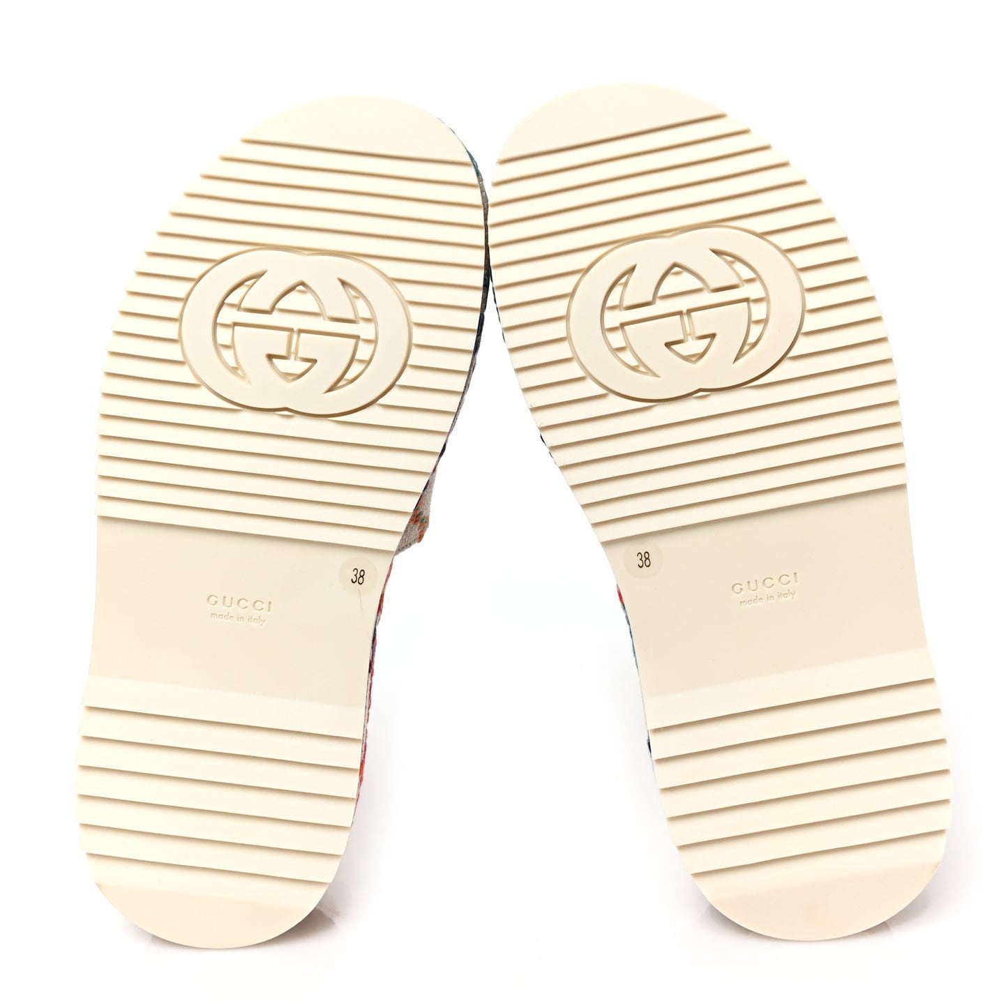 Linen Psychedelic Mini GG Monogram Angelina Platform 55mm Slide Sandals 38 Multicolor