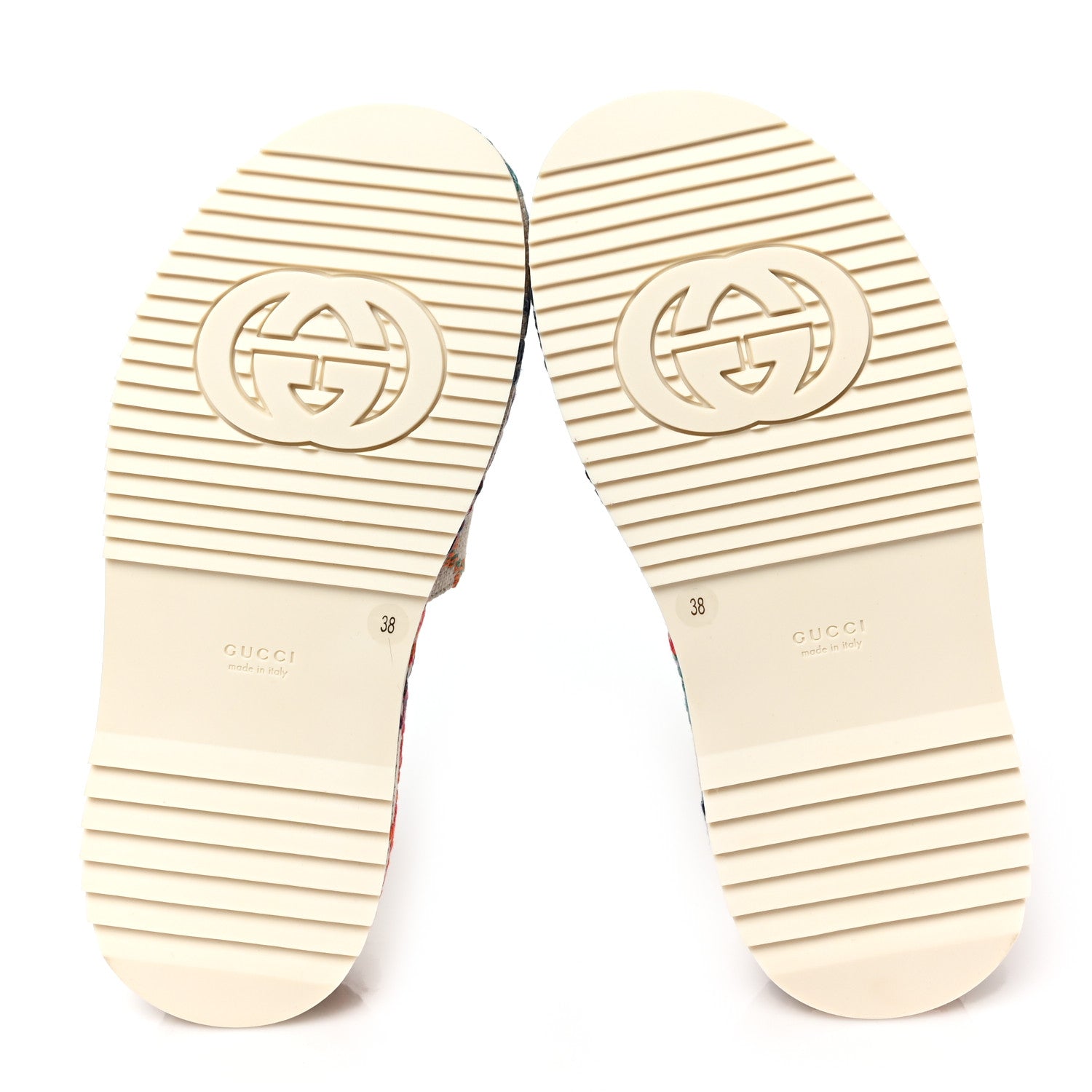 Gucci Linen Psychedelic Mini GG Monogram Angelina Platform 55mm Slide Sandals 38 Multicolor 6 of 9