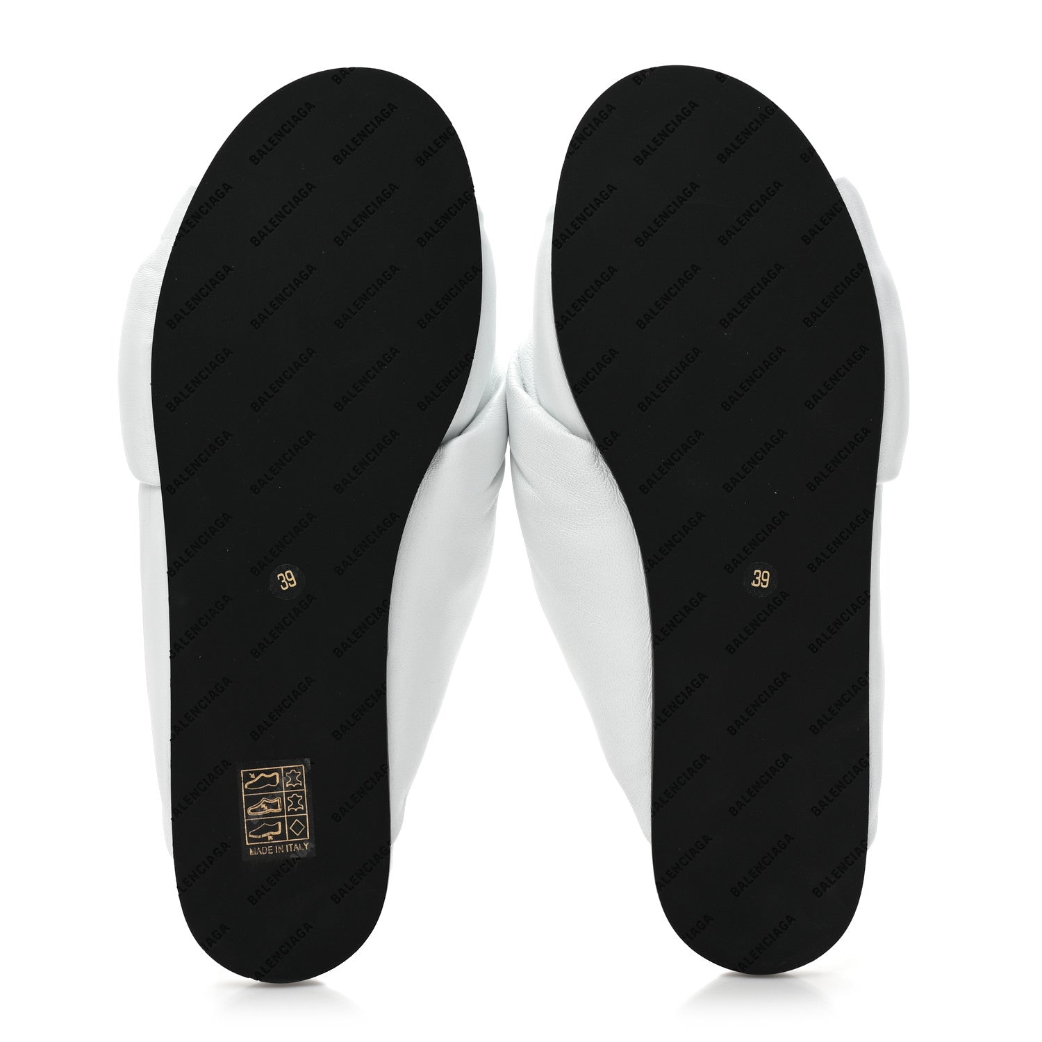 Balenciaga Lambskin Drapy Slide Sandals 39 Optical White 5 of 10