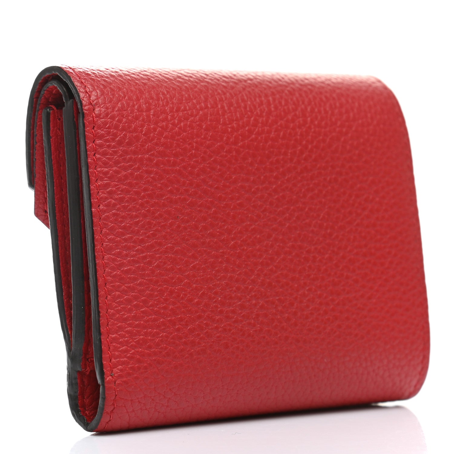 Louis Vuitton Grained Calfskin Monogram Double V Compact Wallet Rubis 2 of 11