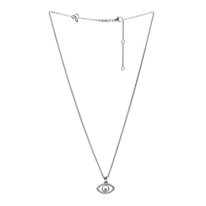 Chopard 18K White Gold Pave Diamond Good Luck Charms Evil Eye Pendant Necklace 3 of 9