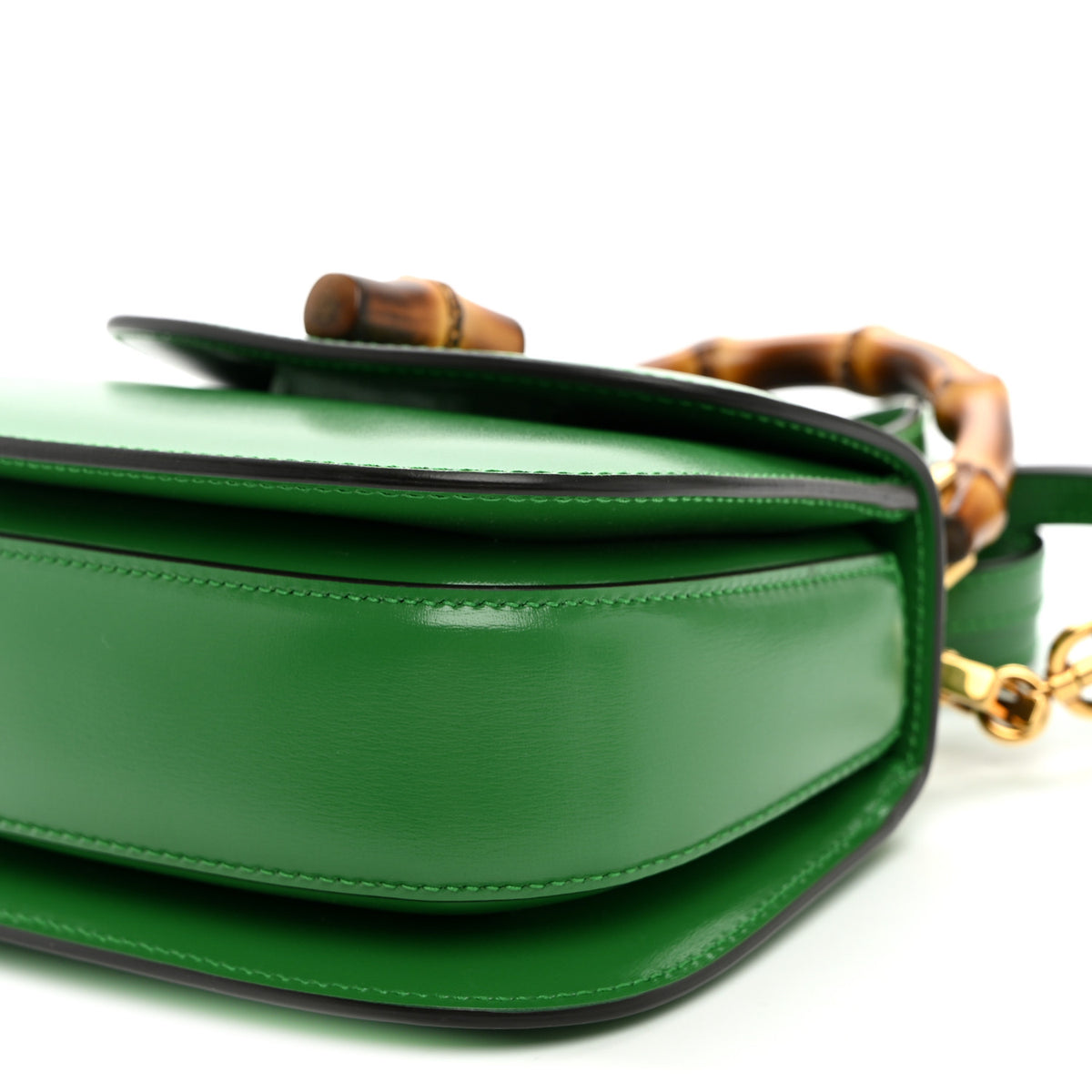 Gucci Boarded Dyana Lux Calfskin Web Mini Bamboo 1947 Top Handle Bag Spring Green 10 of 11
