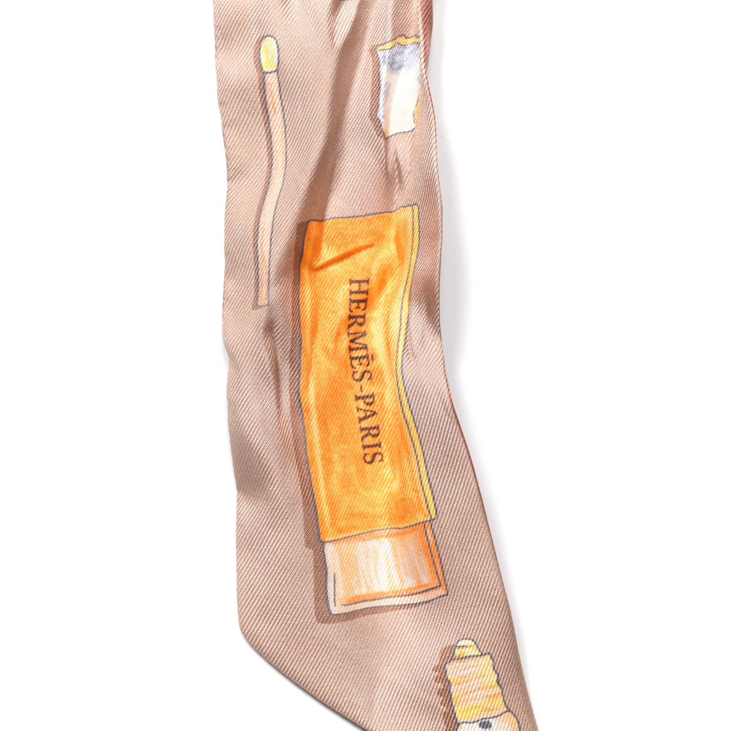 Hermes Silk In The Pocket Twilly Beige Orange Sable 2 of 4