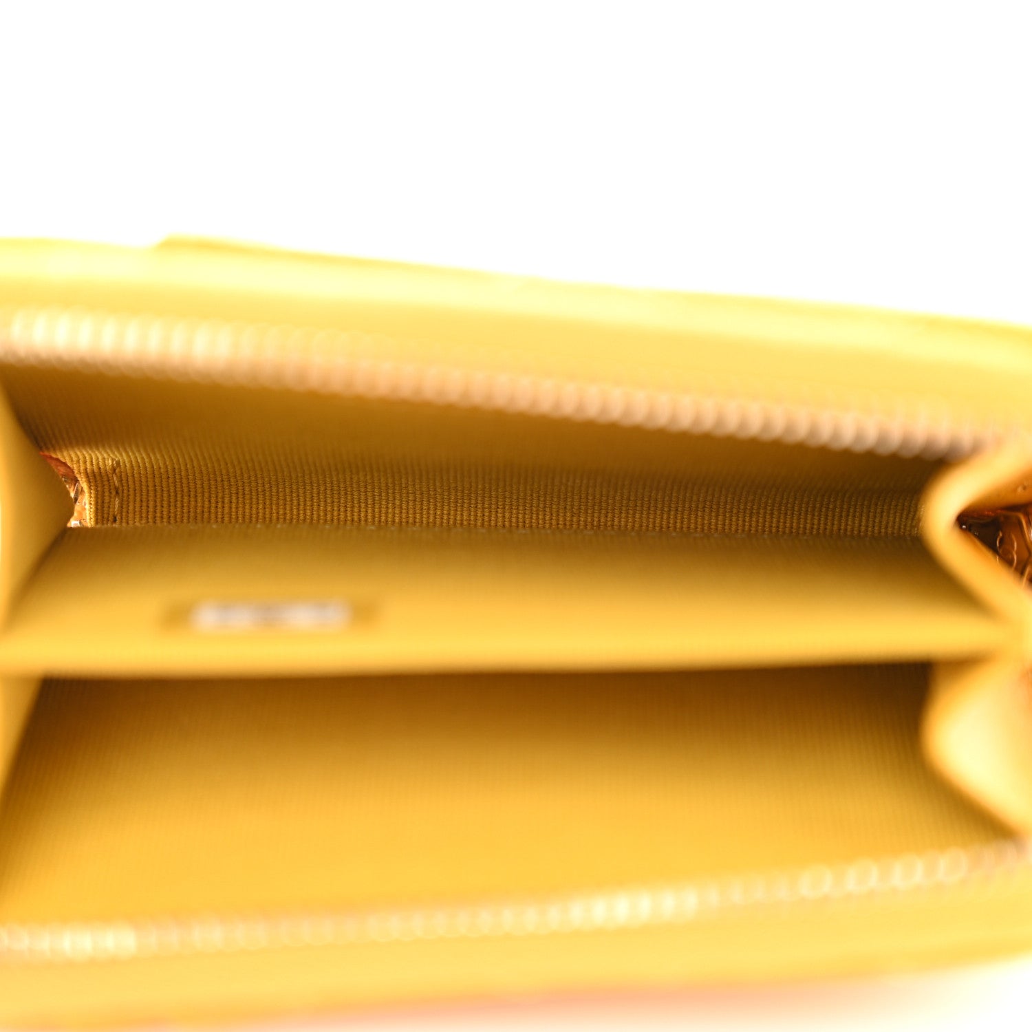 Chanel Caviar Quilted Zip Card Holder Yellow 5 of 7